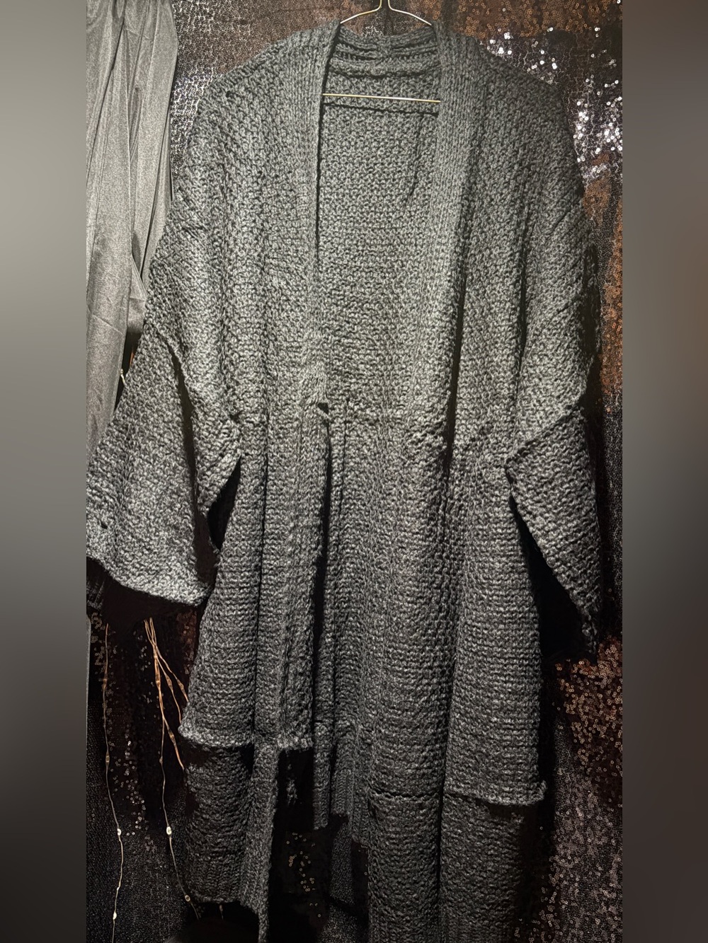 Cozy Knit Open-Front Cardigan Sweater - Black 3XL